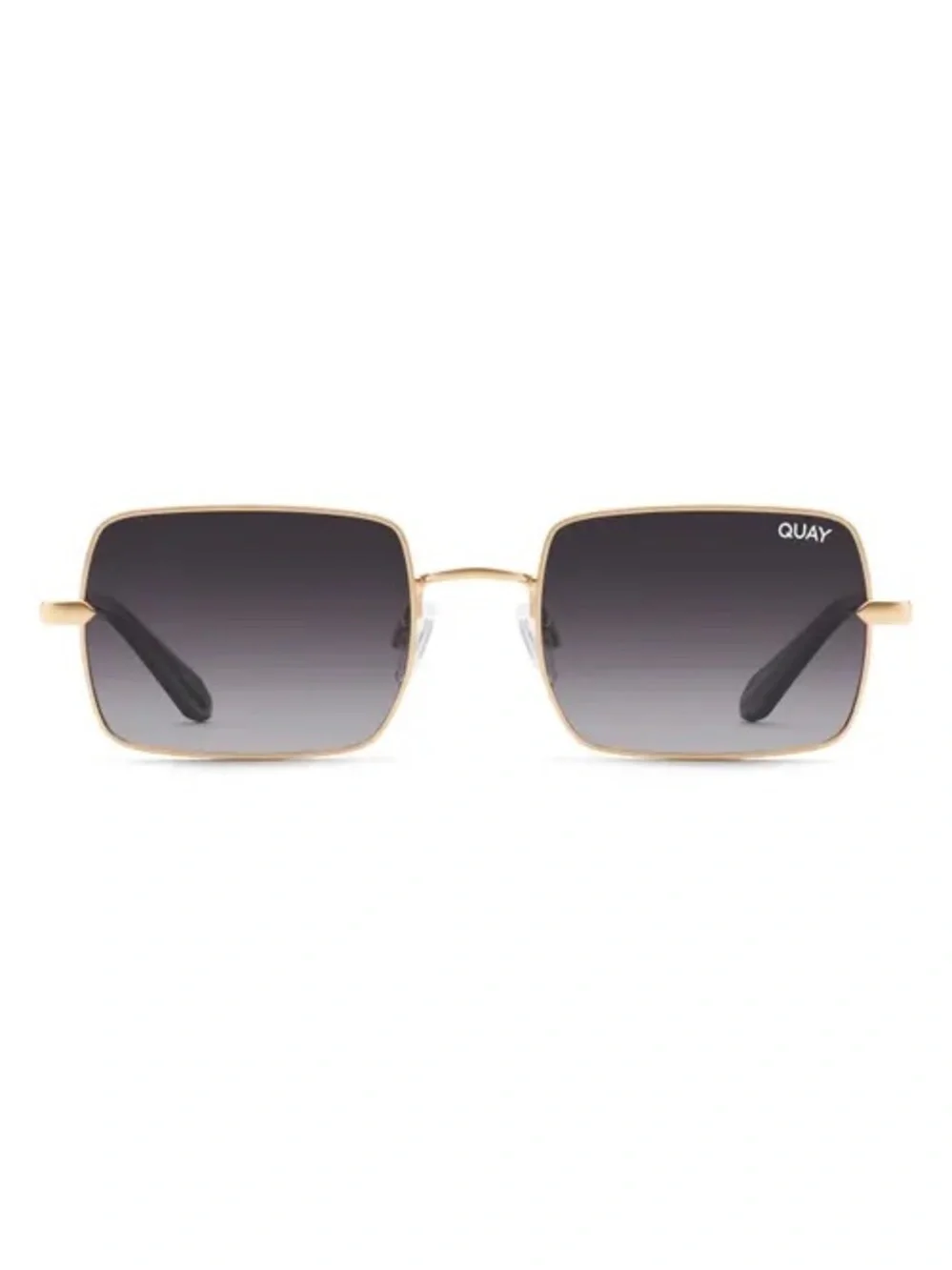 QUAY TTYL Rectangle Sunglasses in Gold / Smoke Polarized Lens - NWT